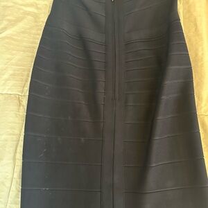Navy bandage Herve Leger pencil skirt